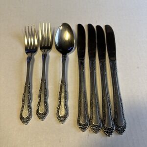Lot Utica Patrician Stainless Korea Flatware, 1 Table Spoon, 2 Forks, 4 Knives